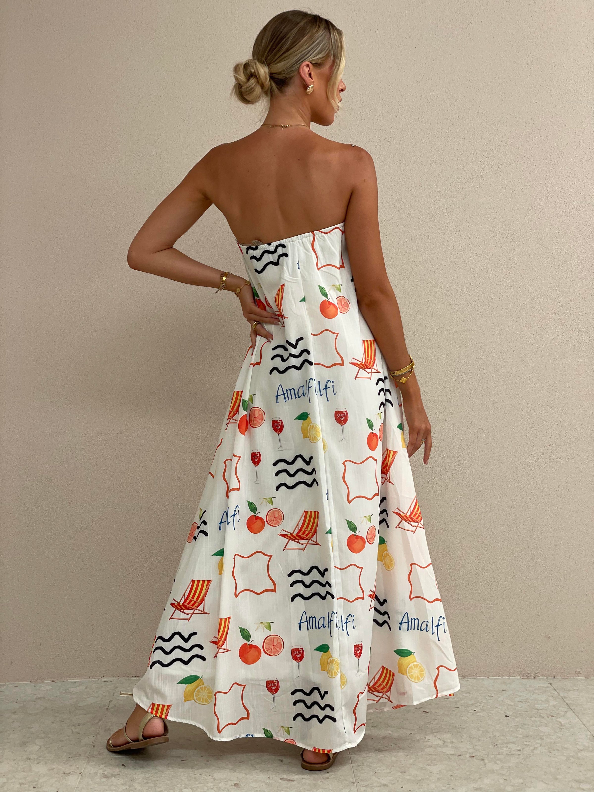 Kehlani Slinky Jersey Hardware Detail Strapless Maxi Dress in