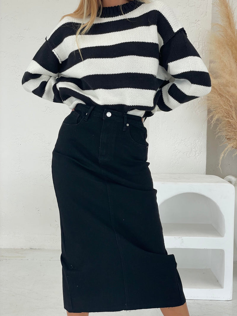 Savannah Midi Skirt - Black