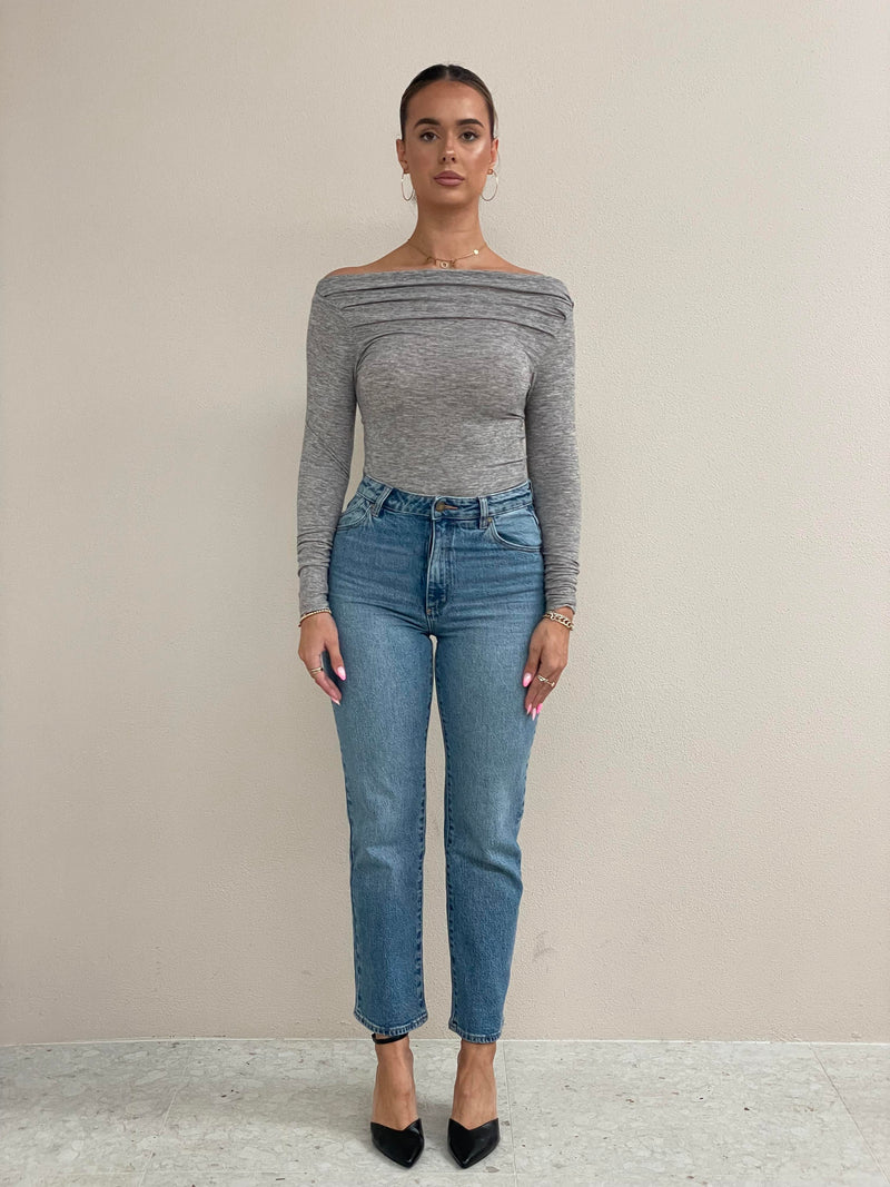 Taking a Side Step Top - Grey