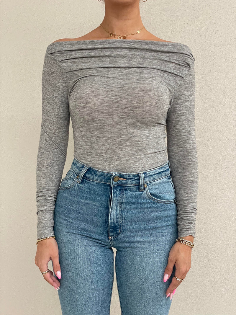 Taking a Side Step Top - Grey