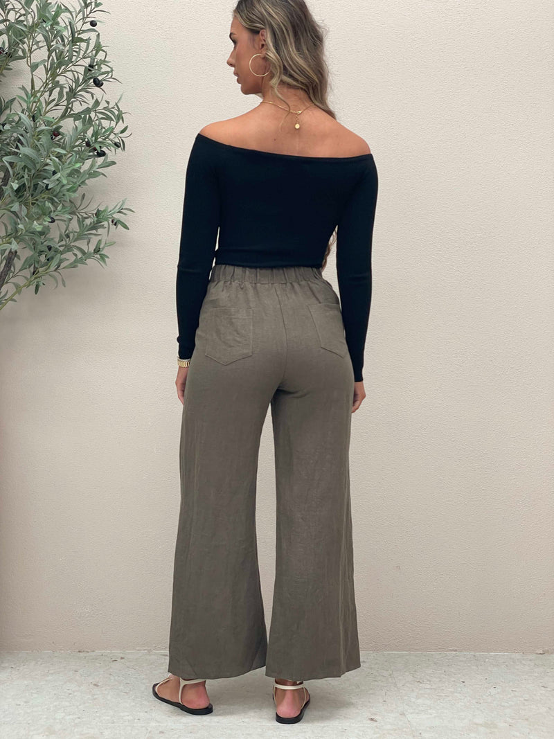 Jude Linen Pant  - Khaki